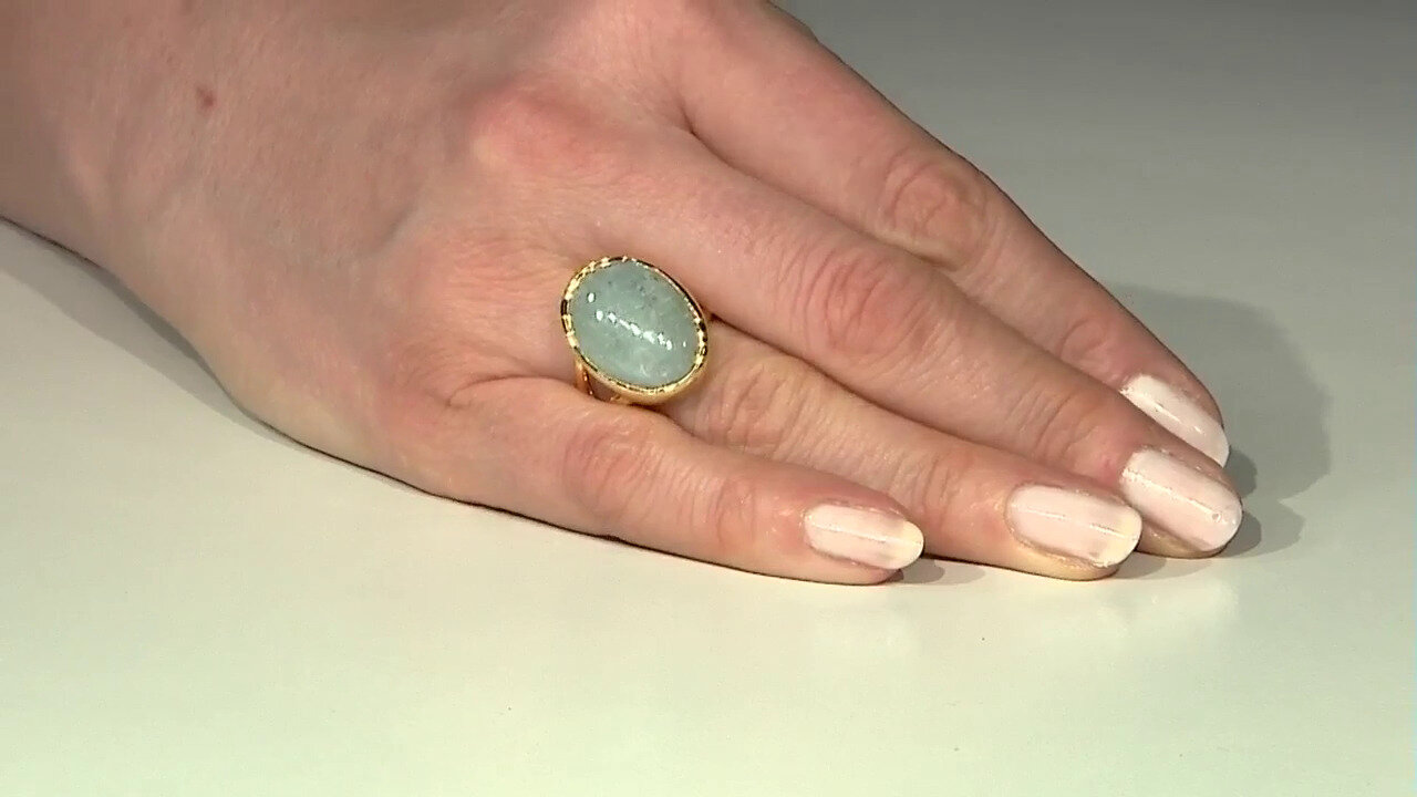 Video Zilveren ring met een aquamarijn