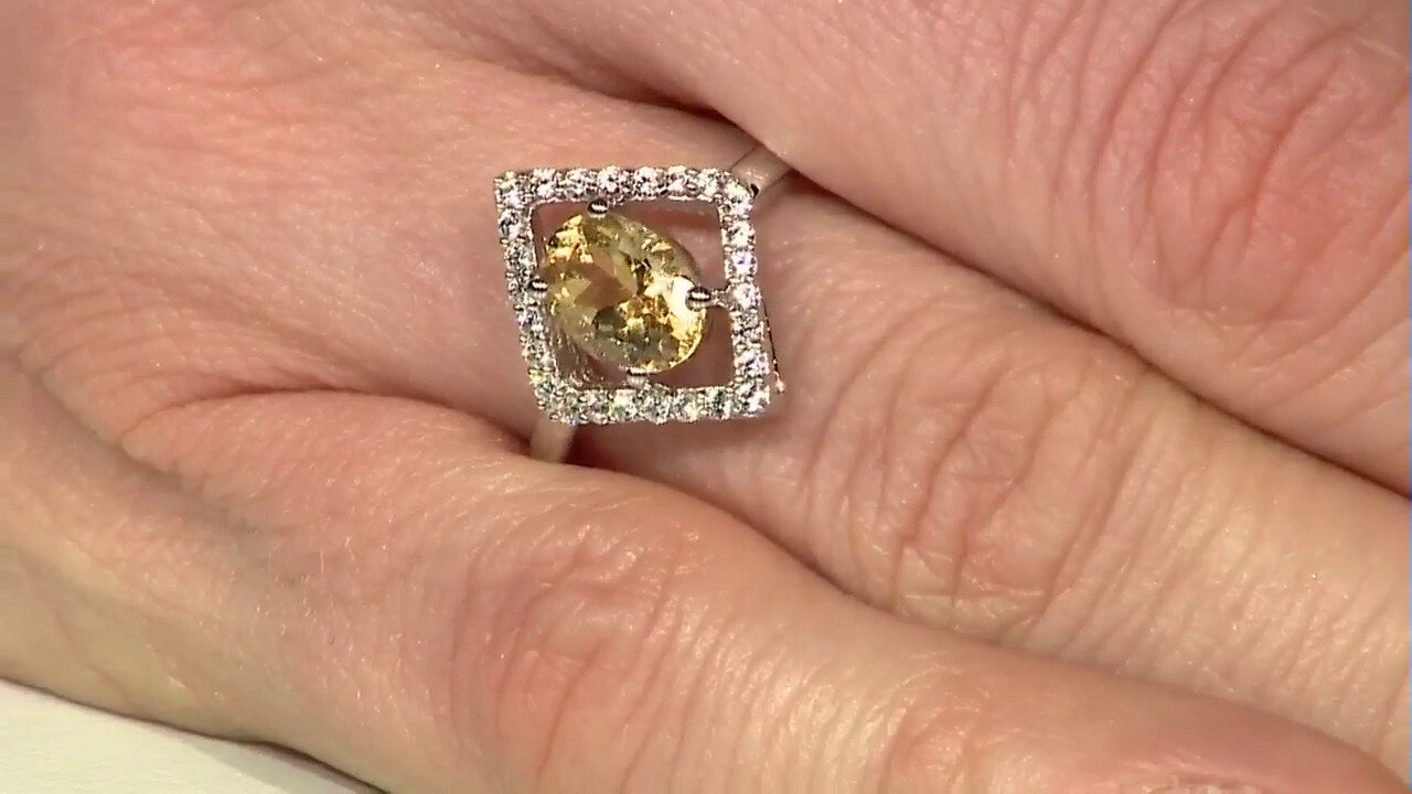 Video Yellow Beryl Silver Ring