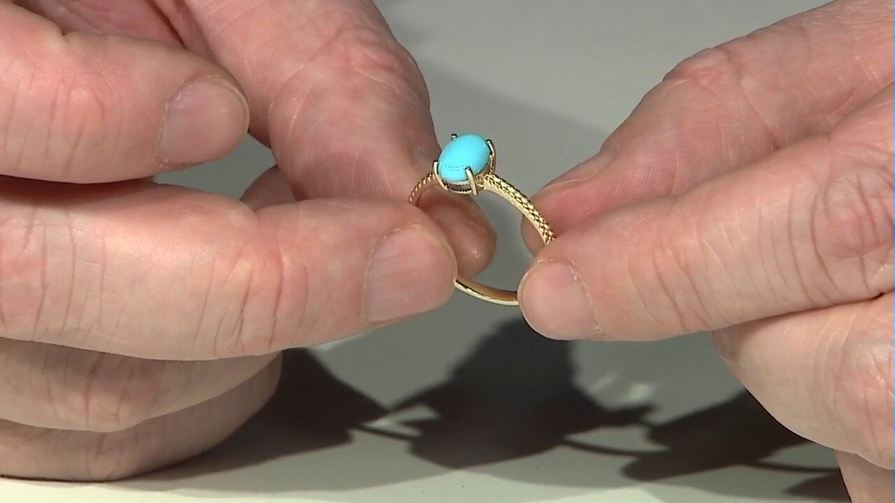 Video 9K Sleeping Beauty Turquoise Gold Ring