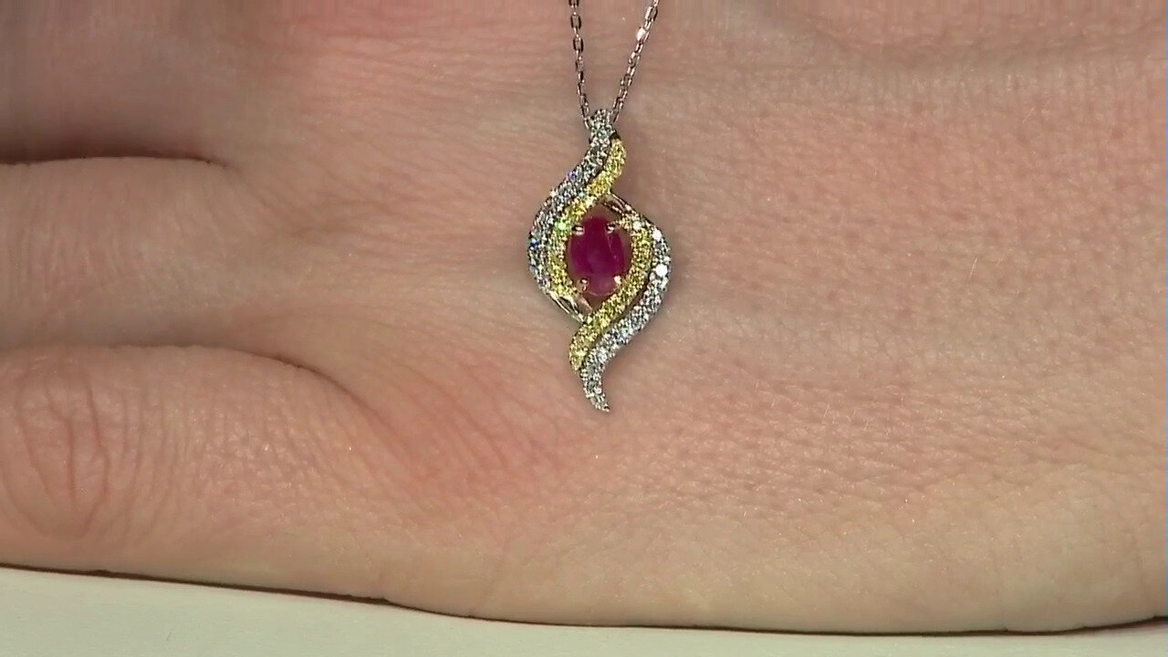 Video 10K AAA Mozambique Ruby Gold Necklace