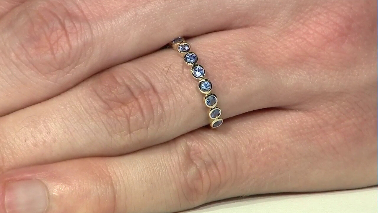 Video Gouden ring met Blauwe Ceylon saffieren
