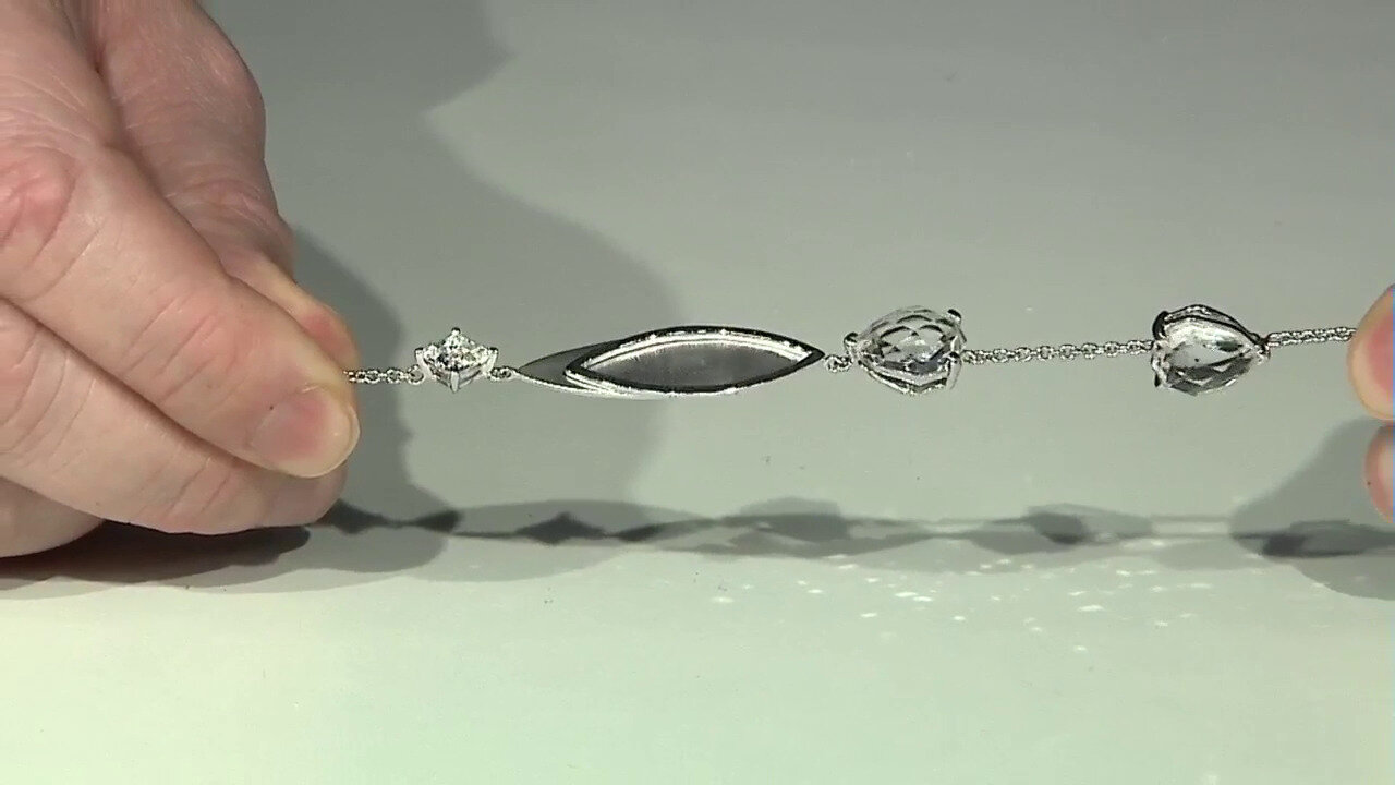 Video White Quartz Silver Bracelet (TPC)
