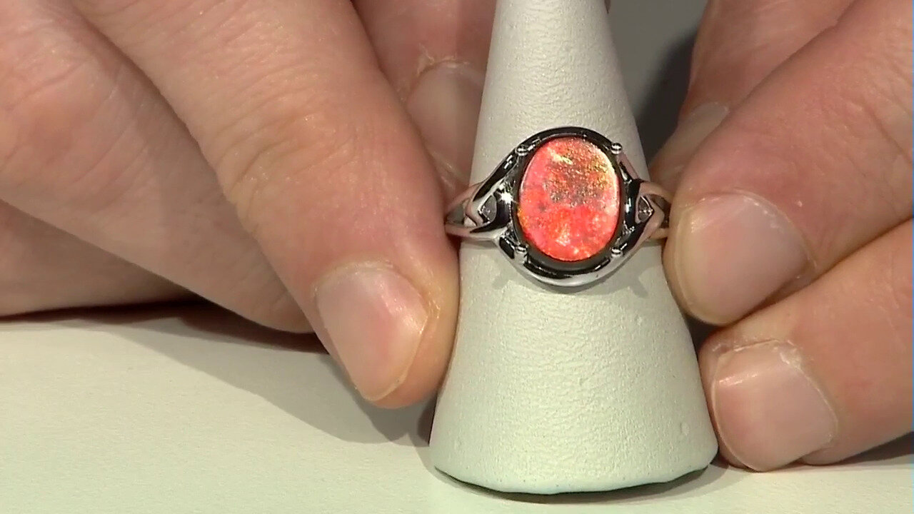 Video Zilveren ring met een ammoliet