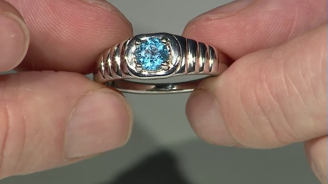 Video Swiss Blue Topaz Silver Ring