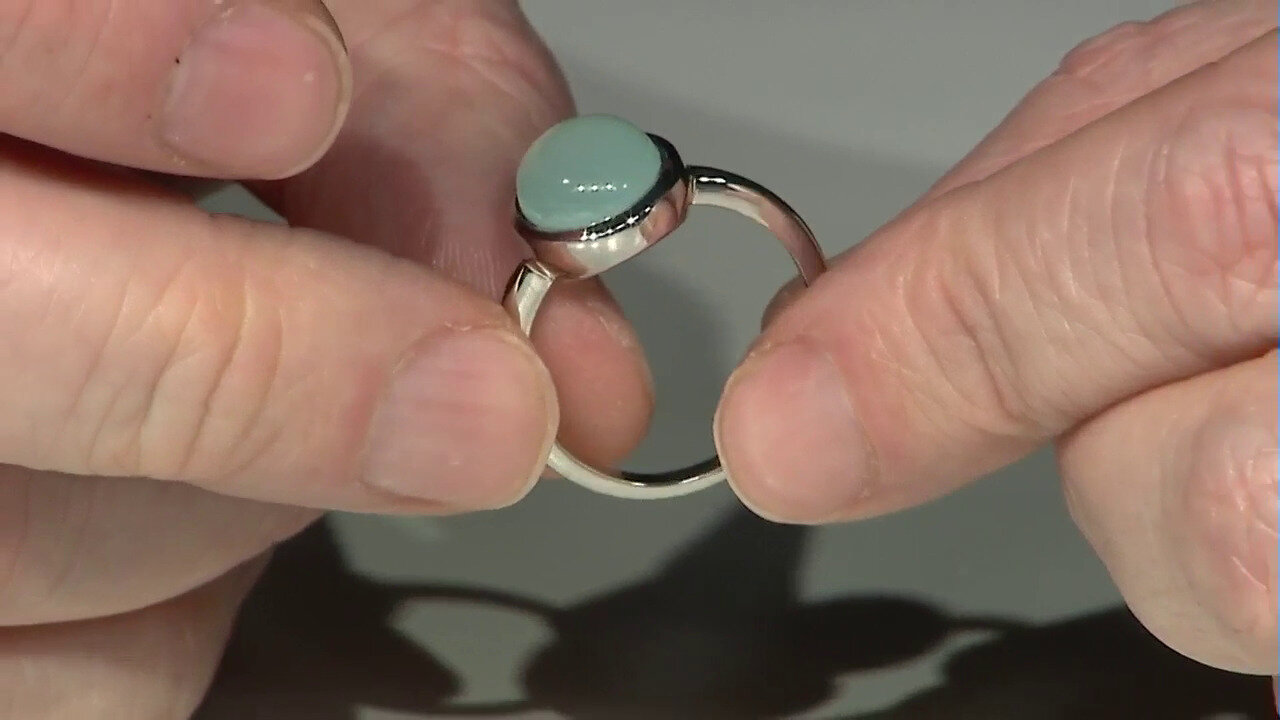 Video Zilveren ring met een Aqua Chalcedoon