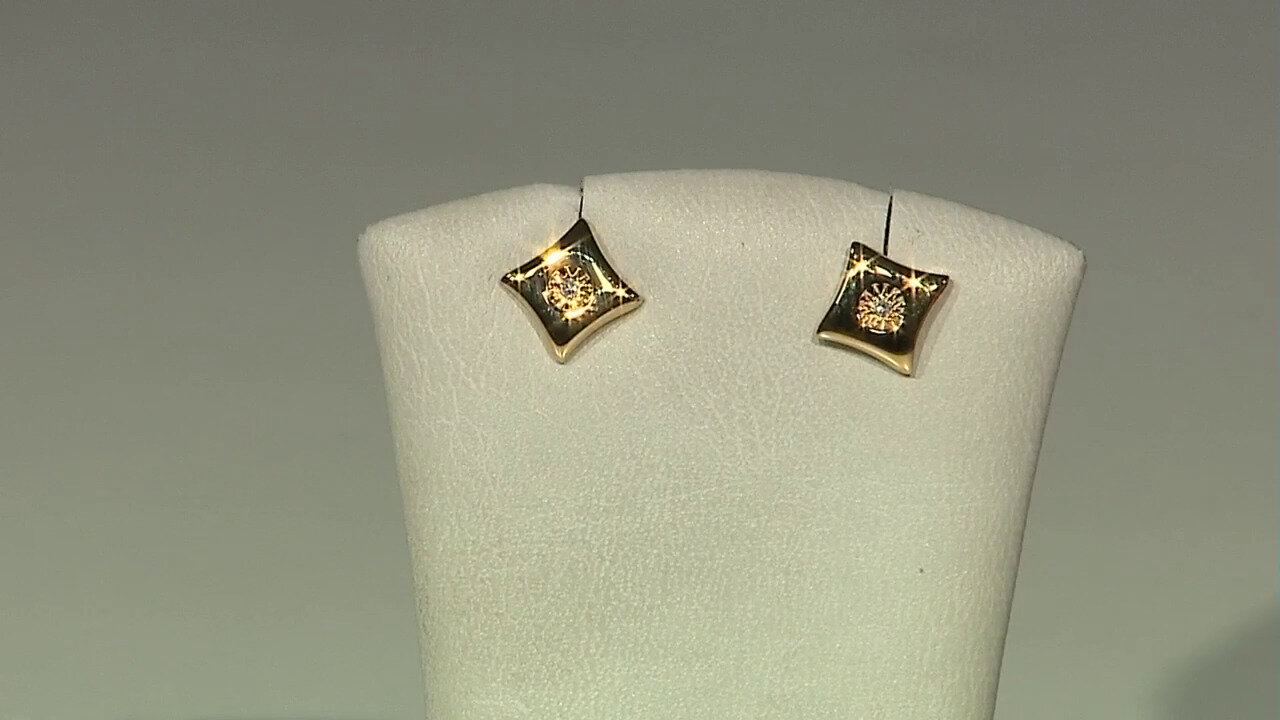 Video Zilveren oorbellen met SI2 (H) Diamanten