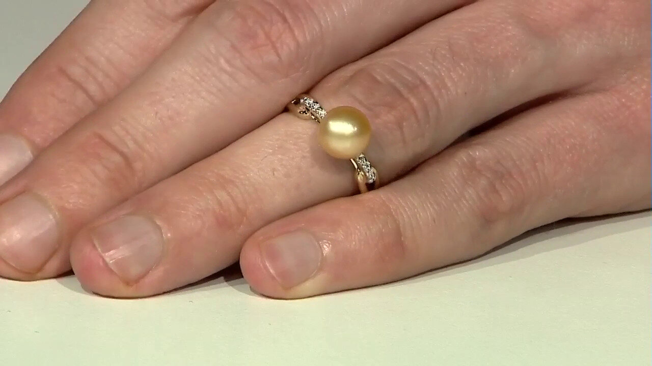 Video Gouden ring met een zuidzee parel (TPC)