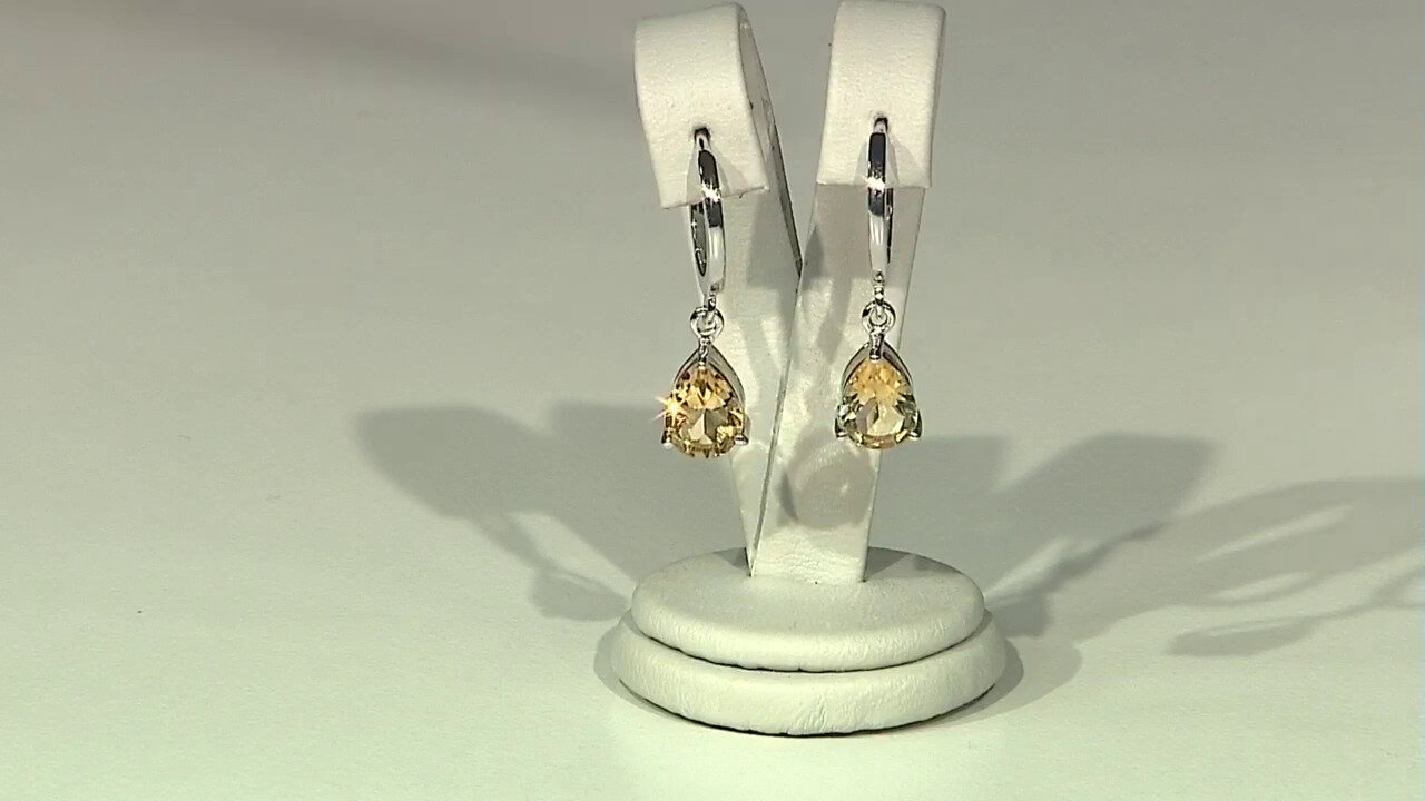 Video Citrine Silver Earrings
