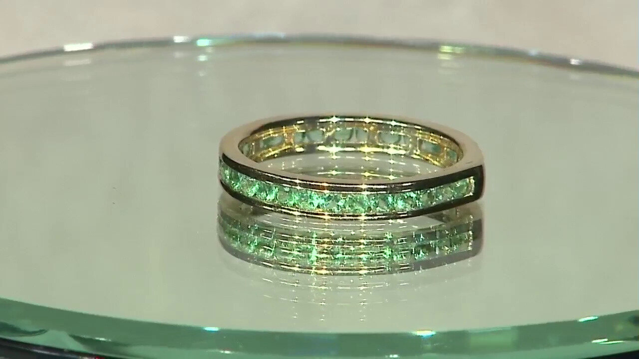 Video 9K AAA Zambian Emerald Gold Ring (de Melo)