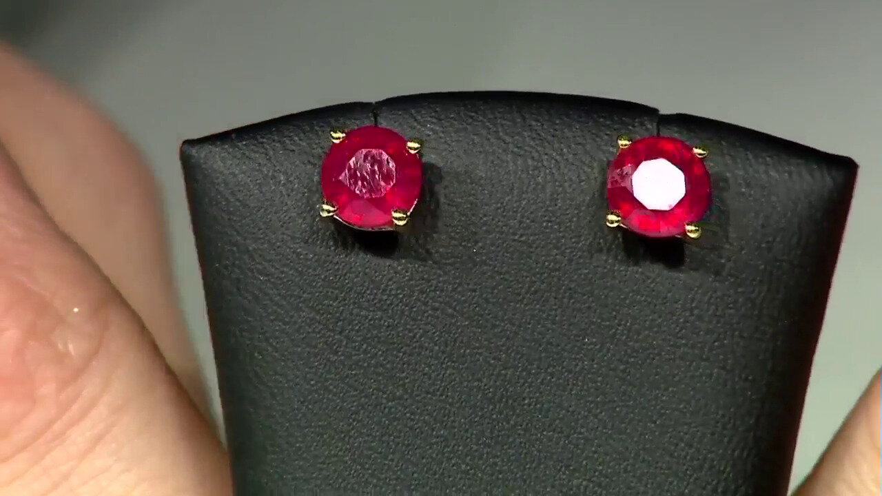Video Bemainty Ruby Silver Earrings