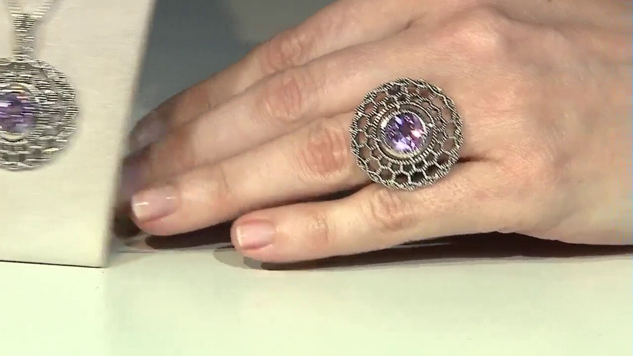 Video Zilveren ring met een amethist (Annette classic)