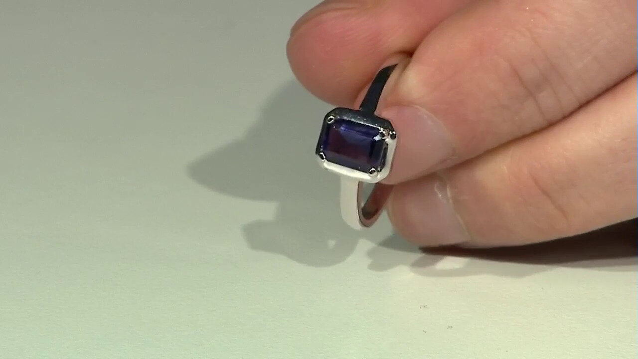 Video Zilveren ring met een ioliet (MONOSONO COLLECTION)
