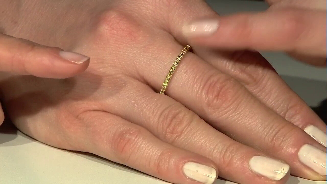 Video 14K SI1 Canary Diamond Gold Ring (Annette)