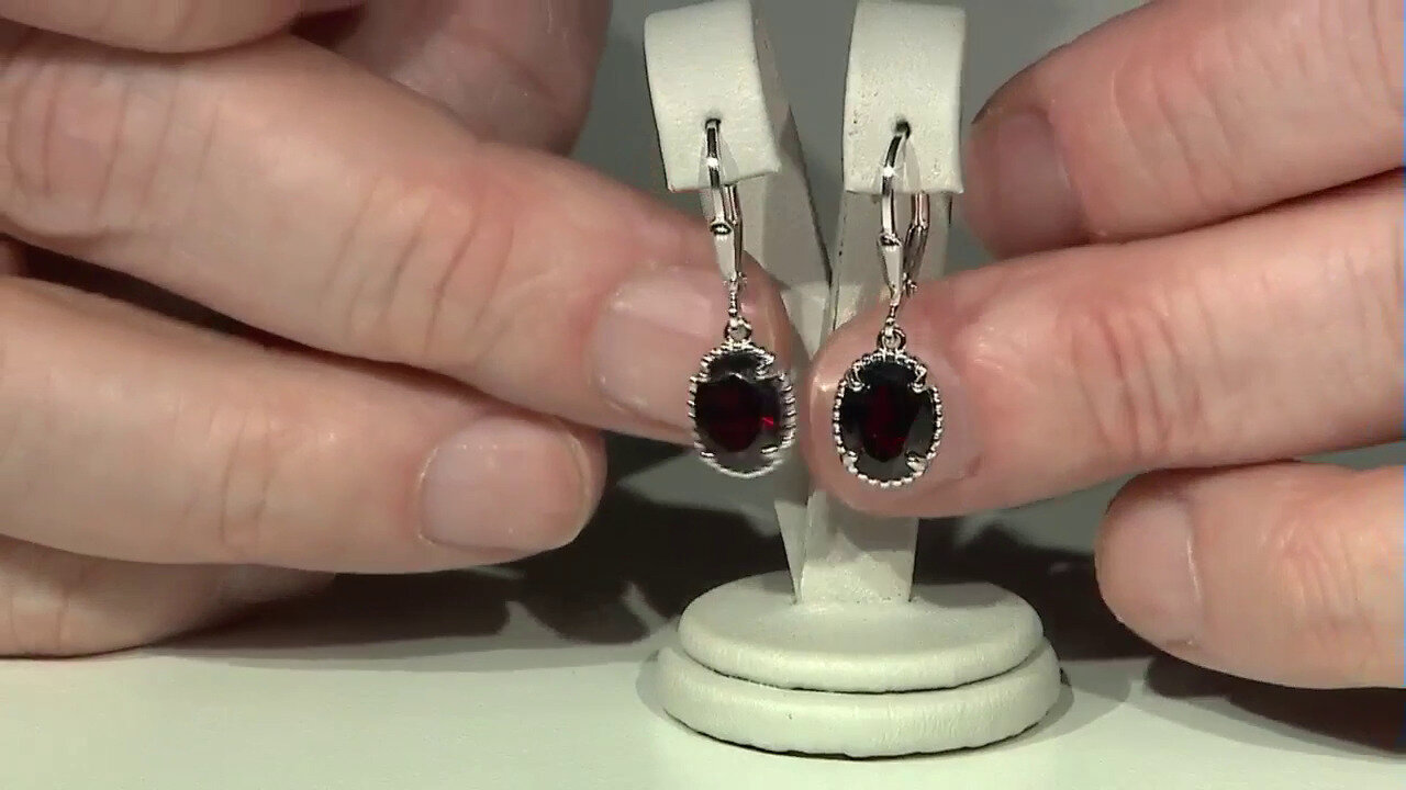 Video Garnet Silver Earrings