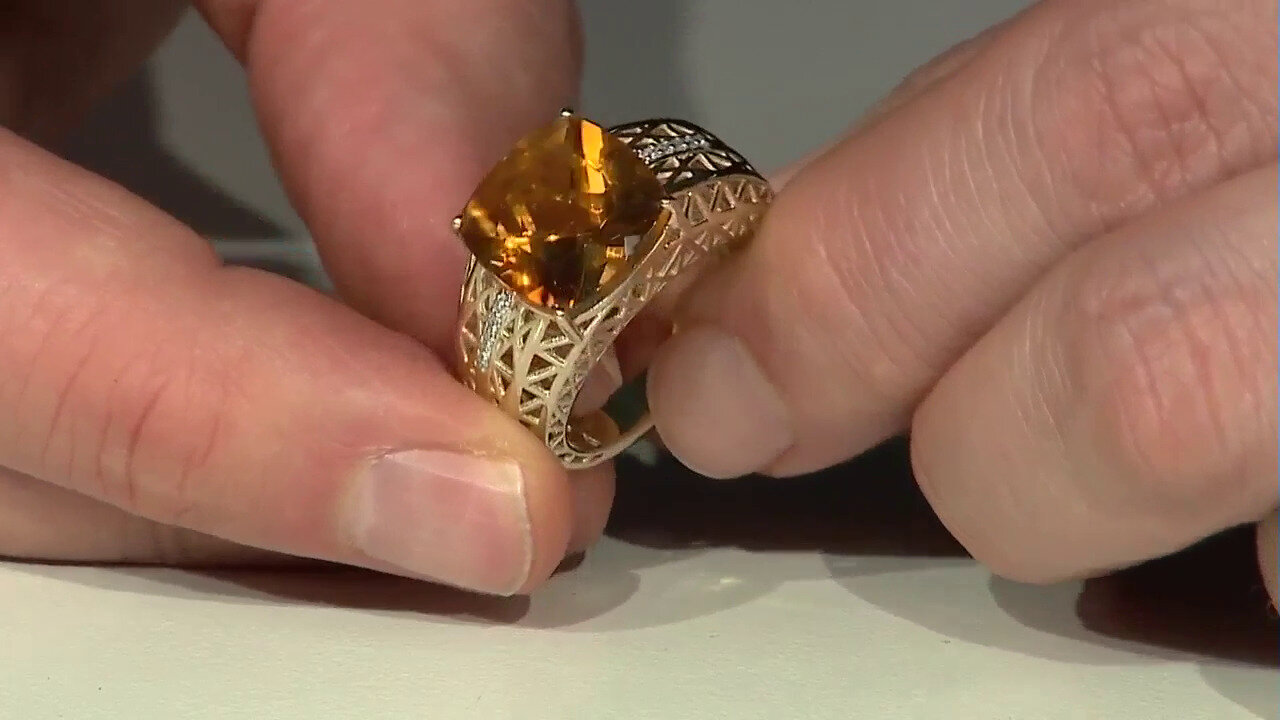 Video Anello in oro con Citrino Madeira (Ornaments by de Melo)