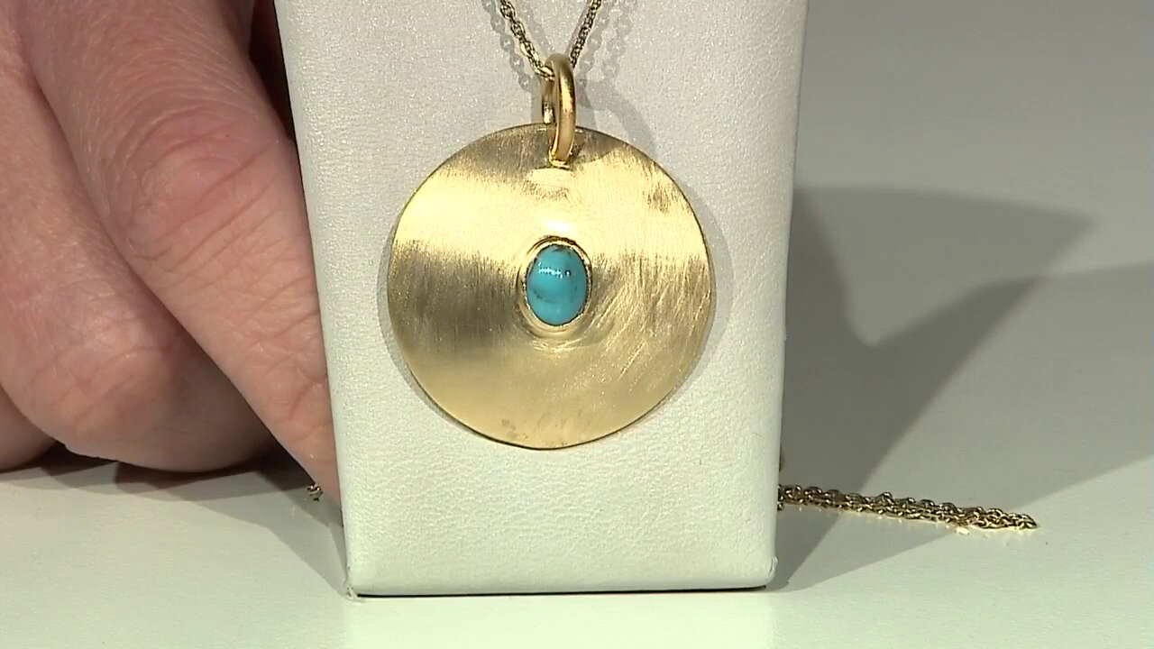 Video Turquoise Brass Pendant (Juwelo Style)
