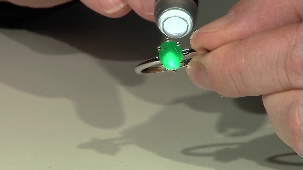 Video Anello in argento con Onice Verde