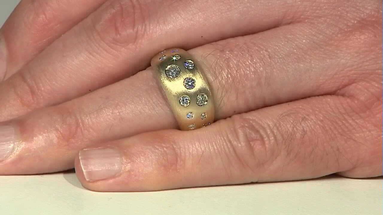 Video Gouden ring met een I2 (I) Diamant (de Melo)