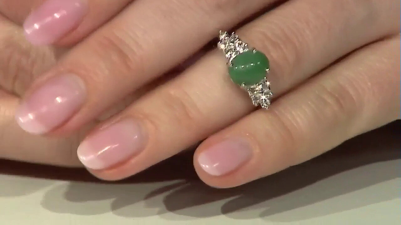 Video Zilveren ring met een keizerlijk chrysopraas