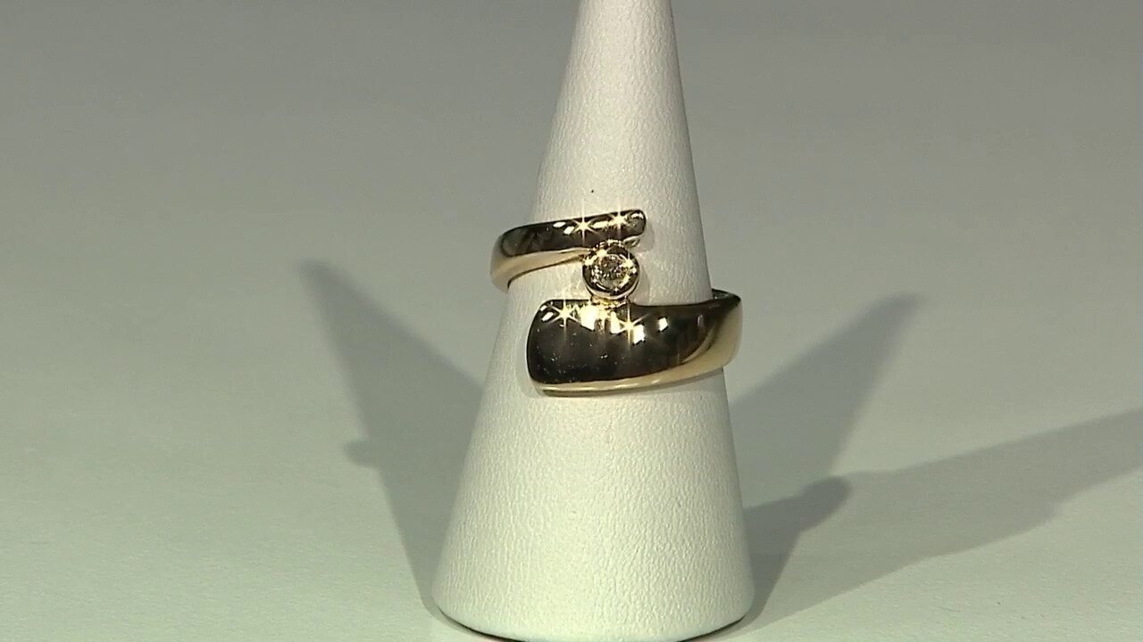 Video Zilveren ring met een I2 Bruine Diamant
