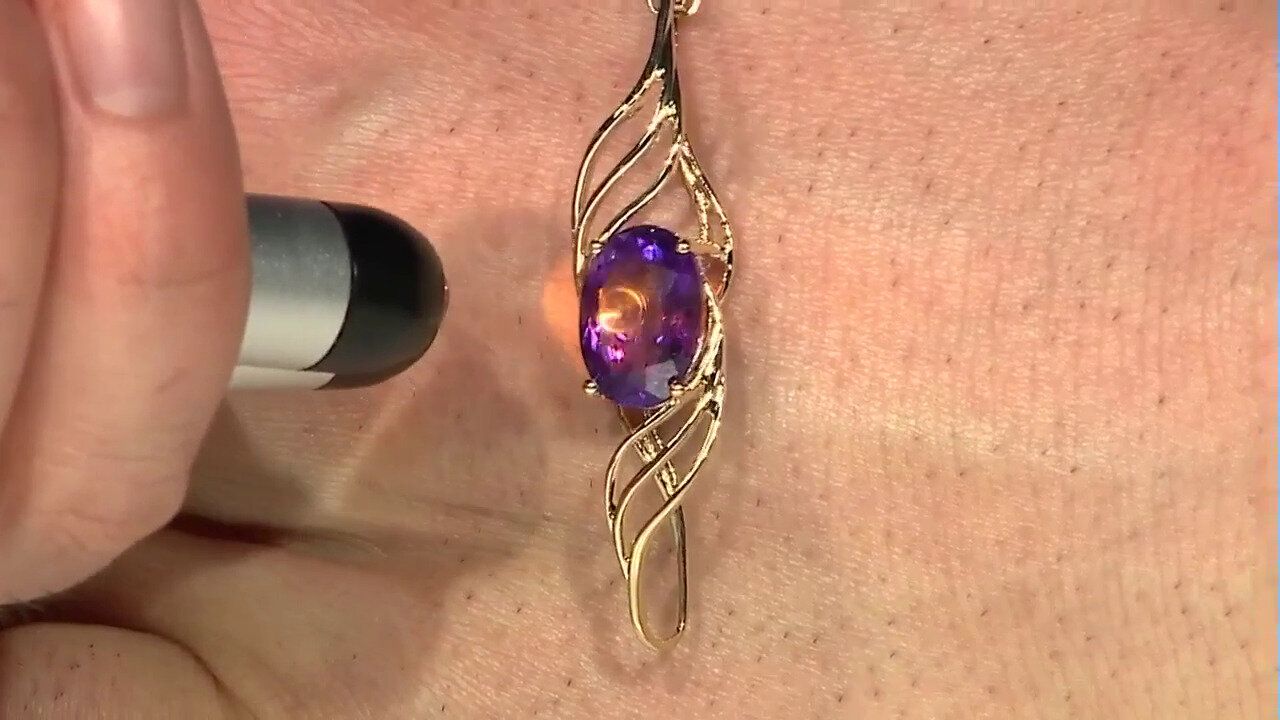 Video 9K Siberian Amethyst Gold Pendant (de Melo)