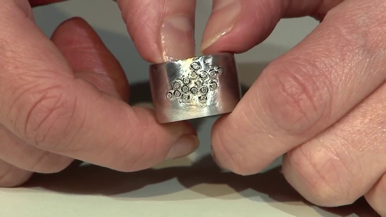 Video Messing ring met I3 (H) Diamanten (Juwelo Style)