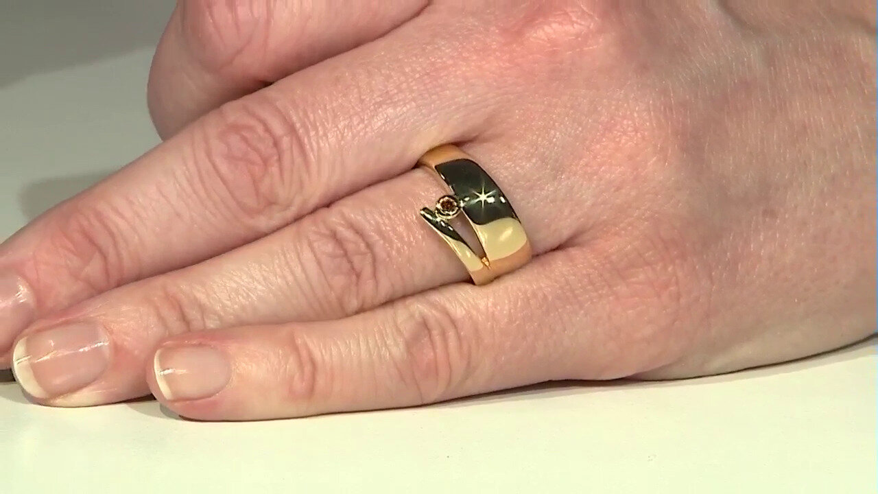 Video Zilveren ring met een I2 Rode Diamant