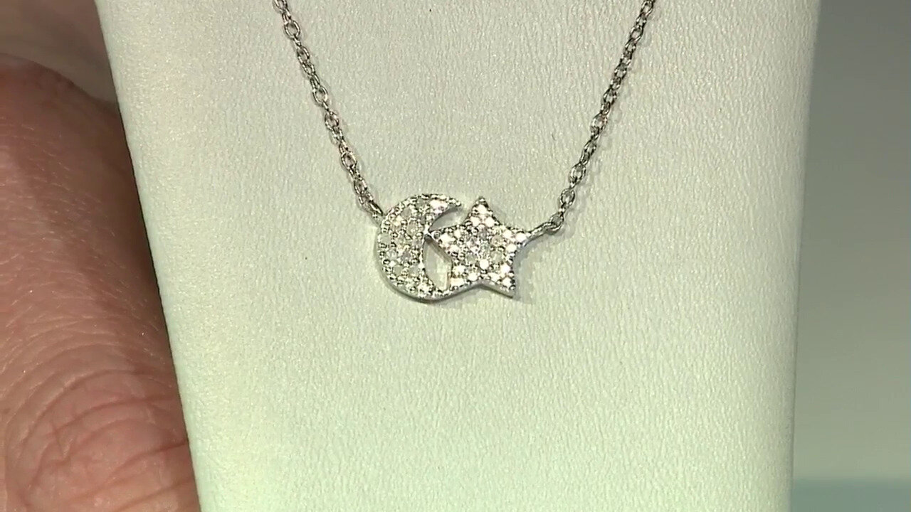 Video Salt and Pepper Diamond Silver Necklace