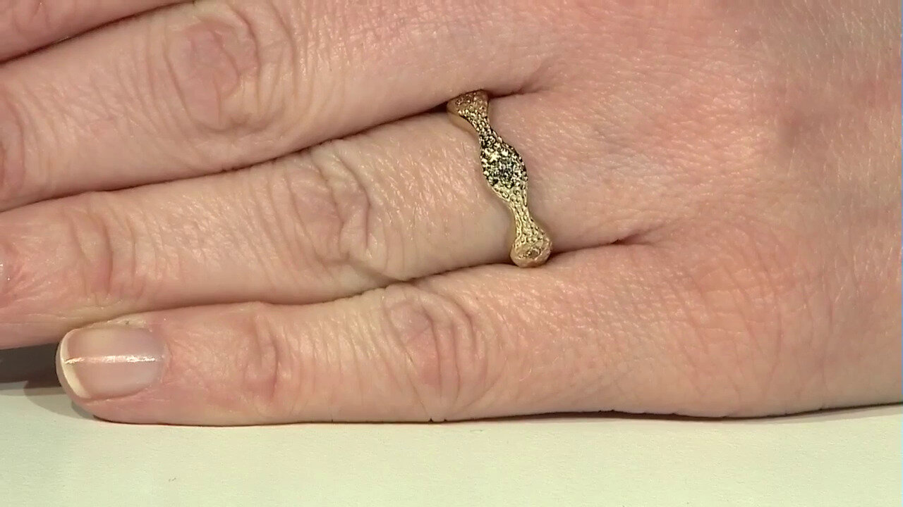 Video Zilveren ring met I2 Bruine Diamanten
