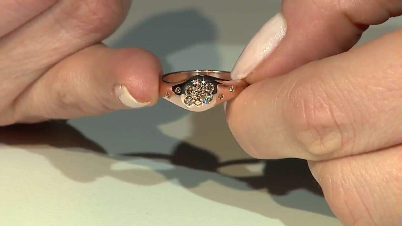 Video 9K SI1 Argyle Rose De France Diamond Gold Ring (Annette)