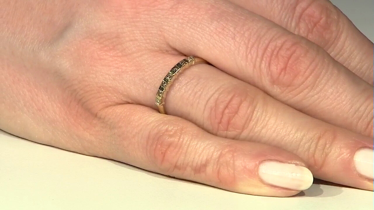 Video Gouden ring met I2 Bruine Diamanten
