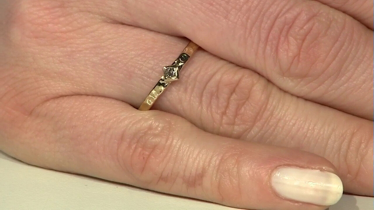 Video Zilveren ring met een I2 Bruine Diamant