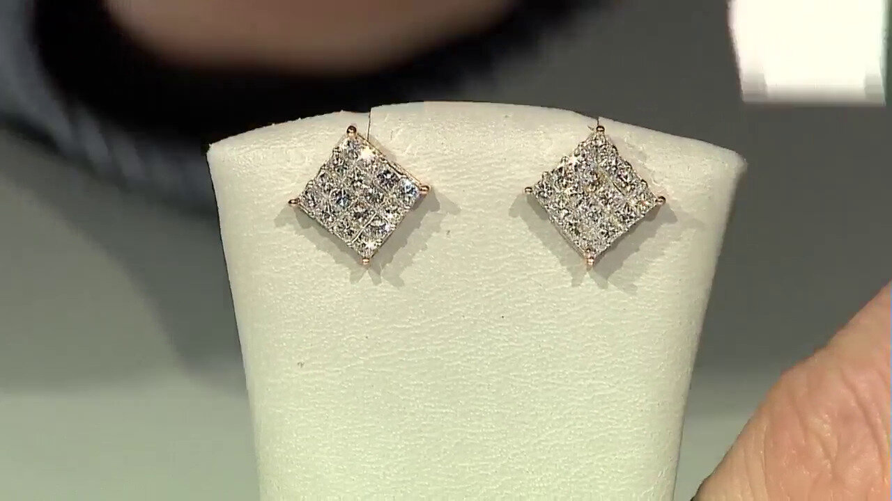 Video 18K SI1 (H) Diamond Gold Earrings