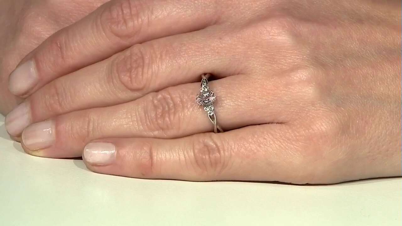 Video Morganite Silver Ring