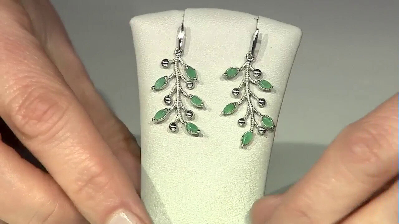 Video Socoto Emerald Silver Earrings