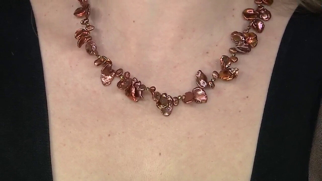 Video Zilveren halsketting met Keshi parels (TPC)