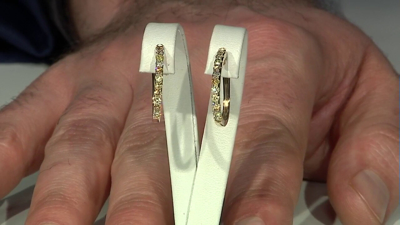 Video Gouden oorbellen met SI2 Fancy Diamanten (CIRARI)