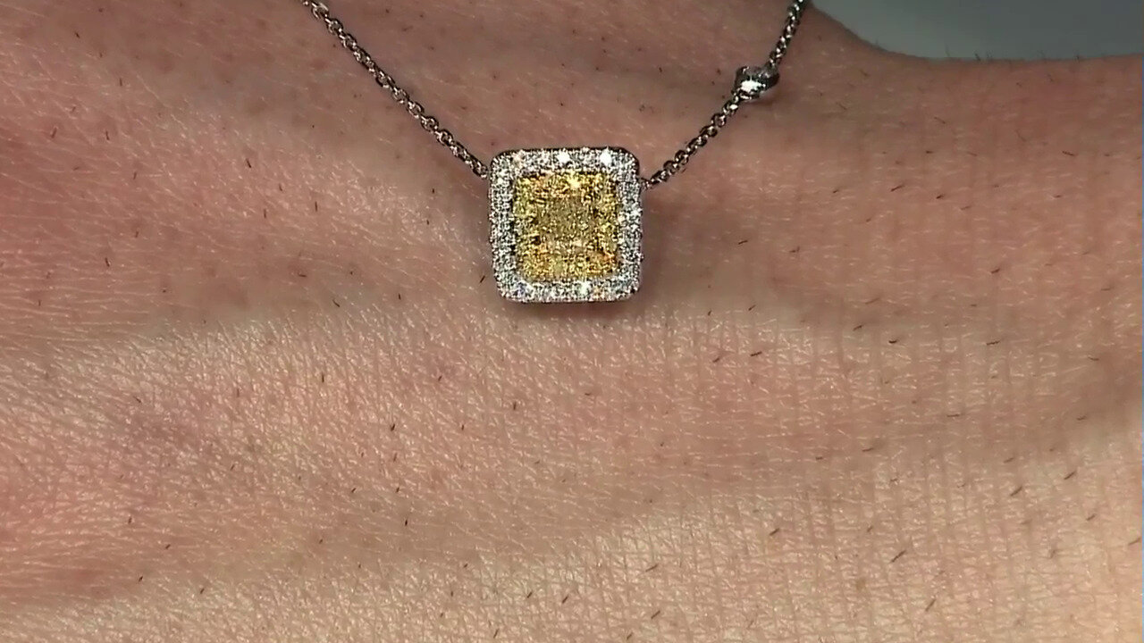 Video Gouden halsketting met een gele SI2 diamant (CIRARI)