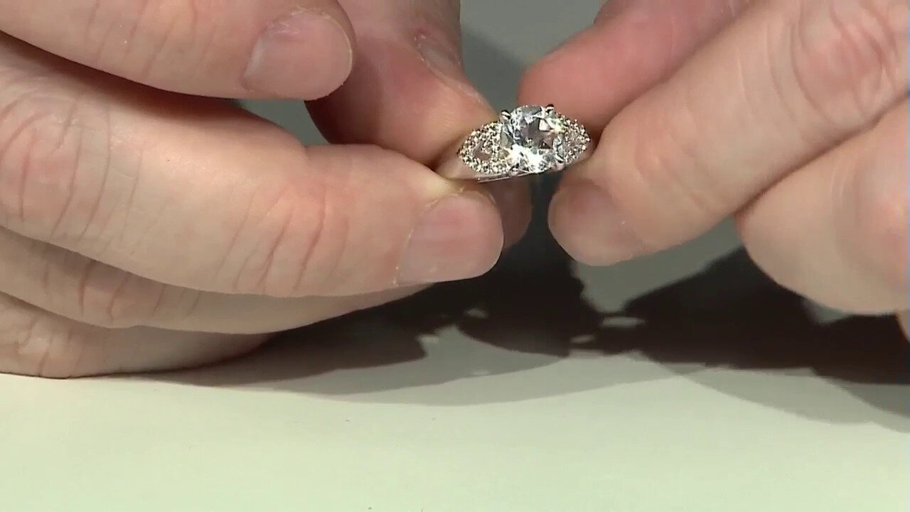 Video Zilveren ring met een prins kwarts