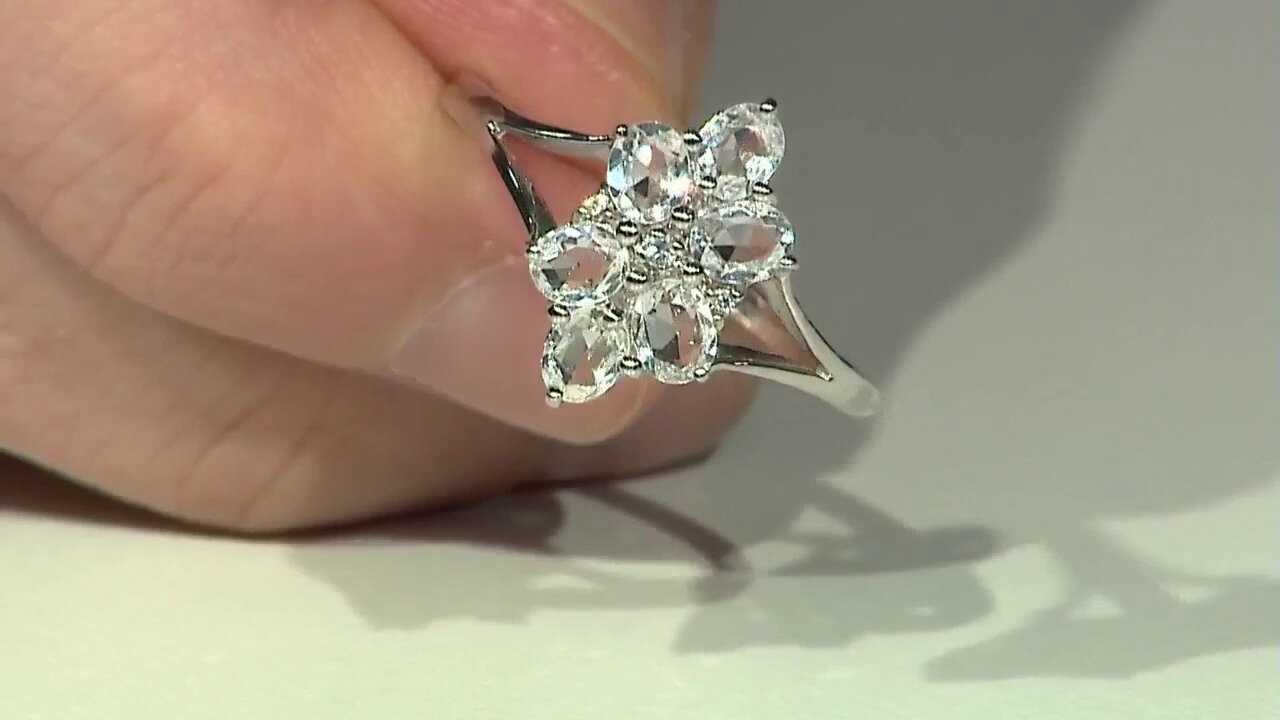 Video White Sapphire Silver Ring