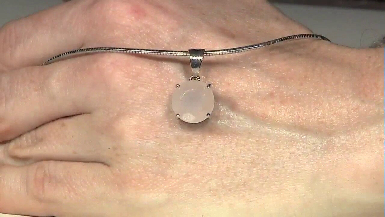 Video Pink Chalcedony Silver Pendant