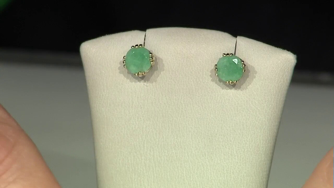 Video Boucles d'oreilles en argent et Emeraude du Brésil
