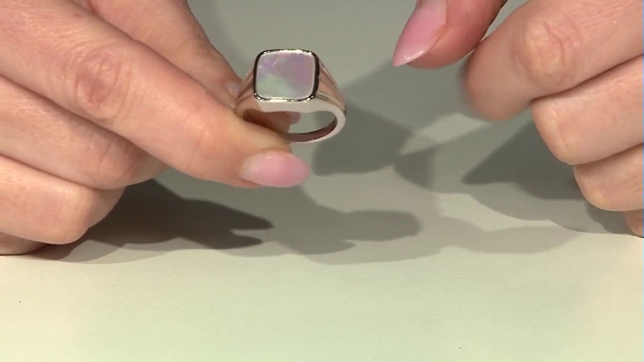 Video Mother of Pearl Silver Ring