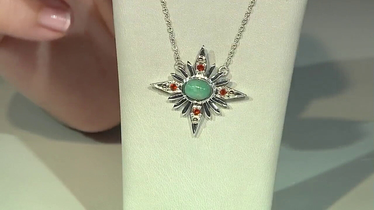 Video Tyrone Turquoise Silver Necklace (Granulieren)