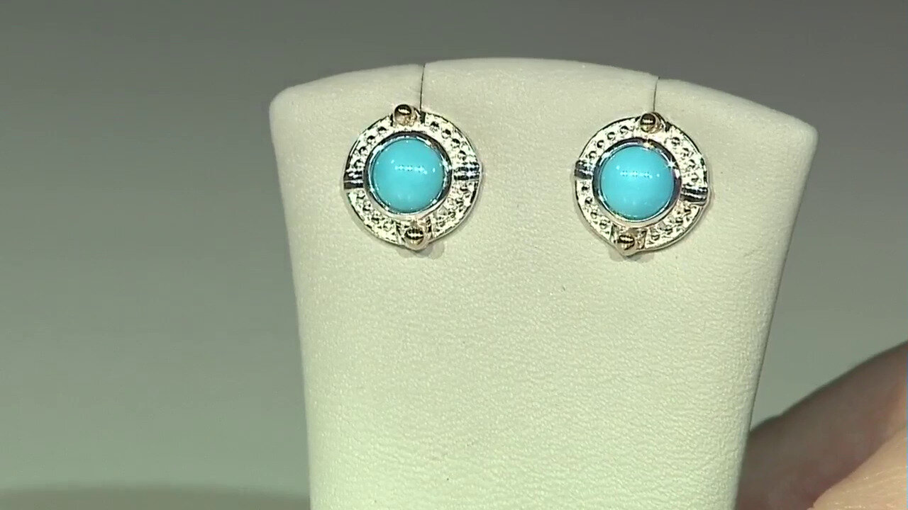 Video Sleeping Beauty Turquoise Silver Earrings (Granulieren)