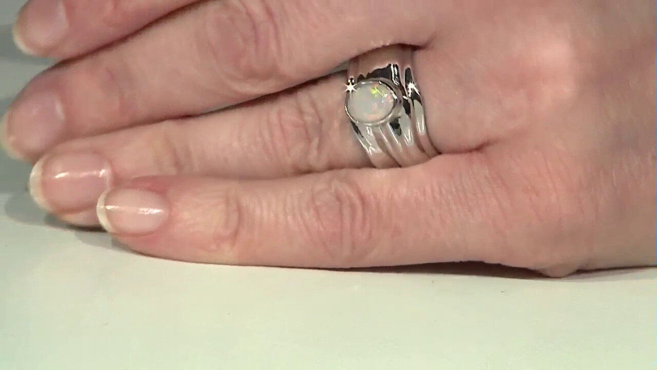 Video Zilveren ring met een Welo-opaal (de Melo)