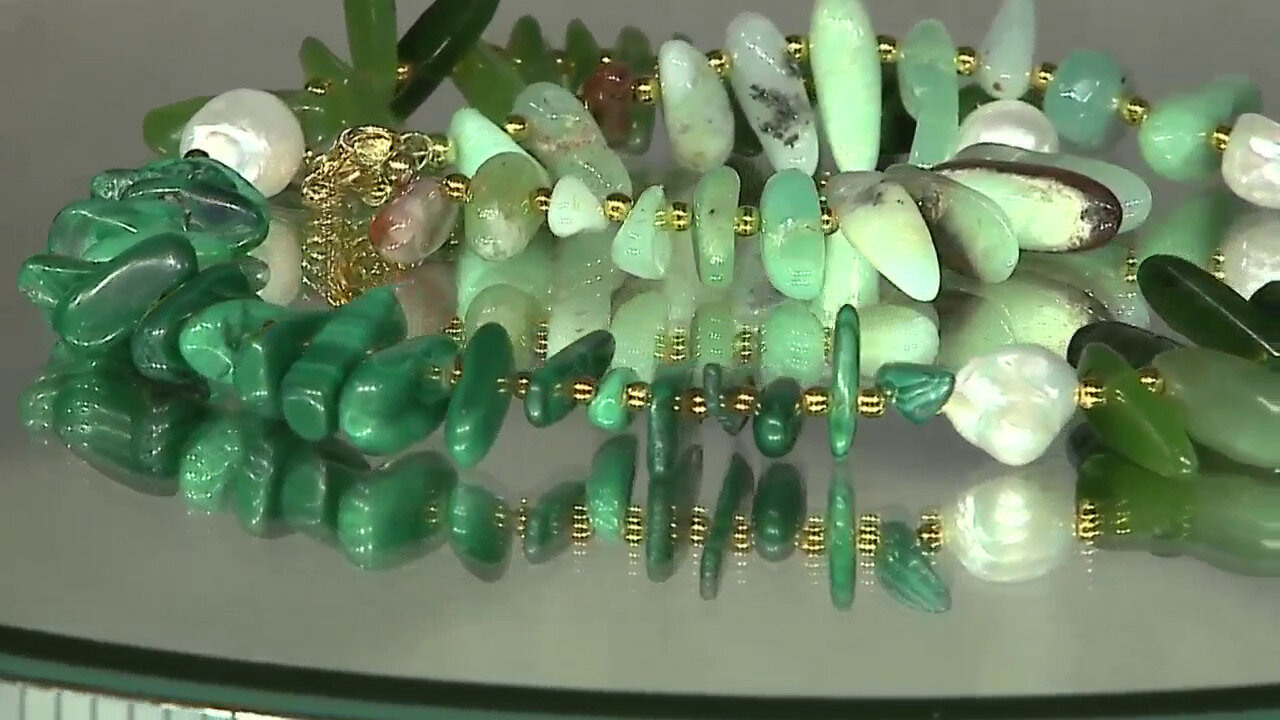 Video Zilveren halsketting met Gouden Hematieten (Riya)