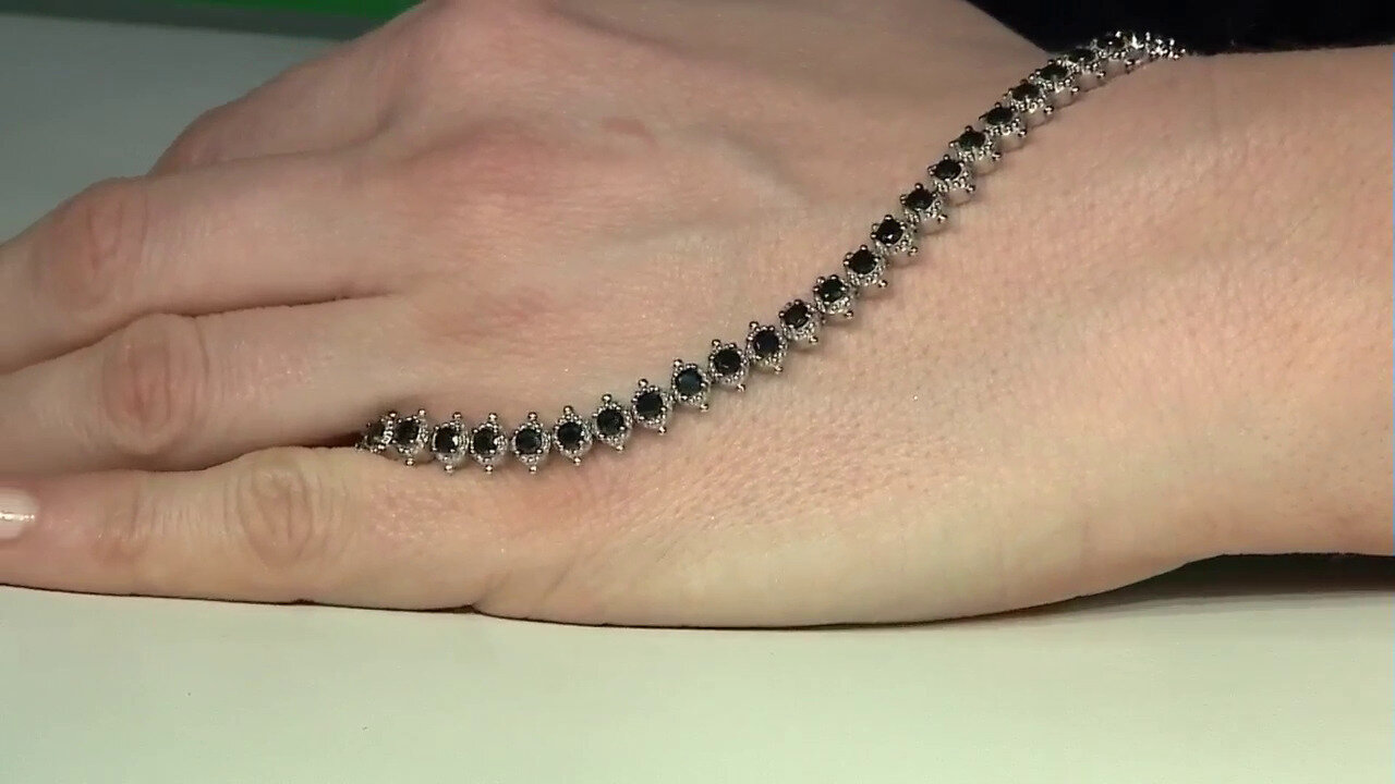Video Zilveren armband met zwarte spinelstenen (Dallas Prince Designs)