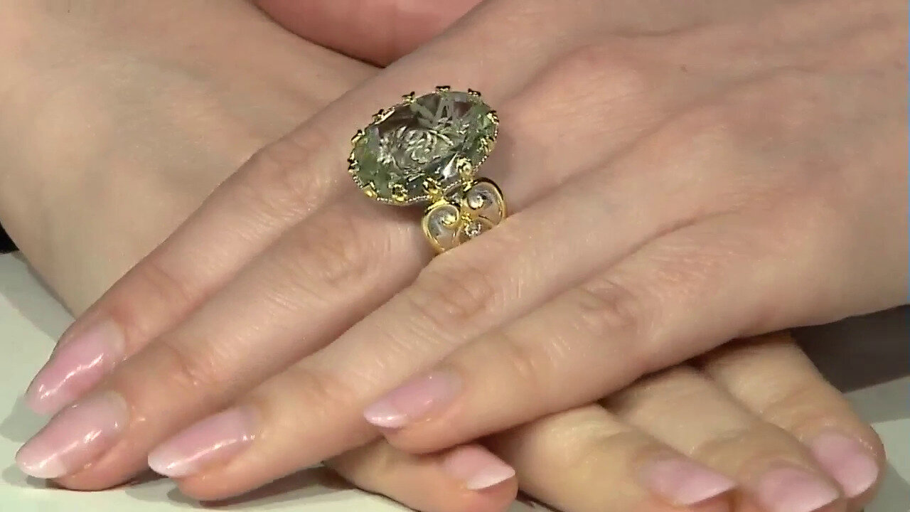 Video Zilveren ring met een groene amethist (Dallas Prince Designs)