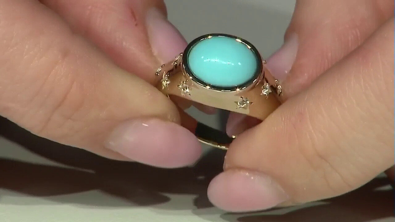 Video Zilveren ring met een Sleeping Beauty Turkoois